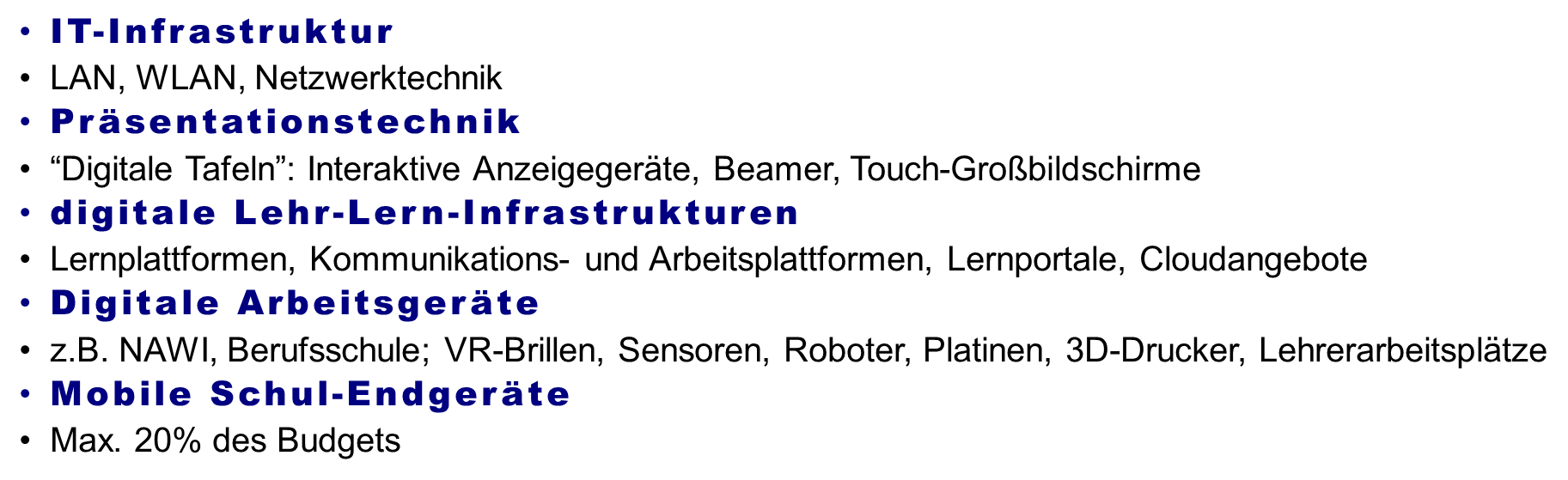 Digitalisierung DigitalPakt Schule Beratung Förderrichtlinie Förderbereiche